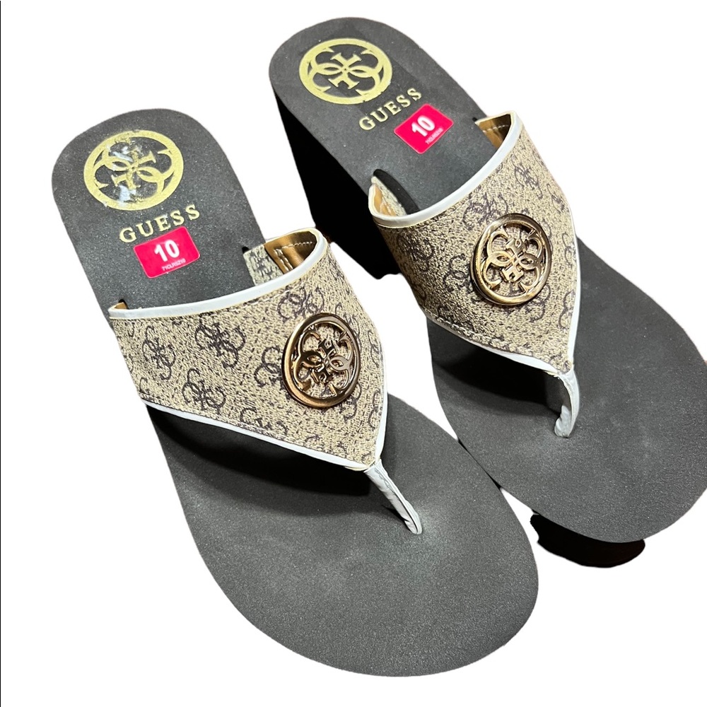 Guess Women Thong Slides Sz 10